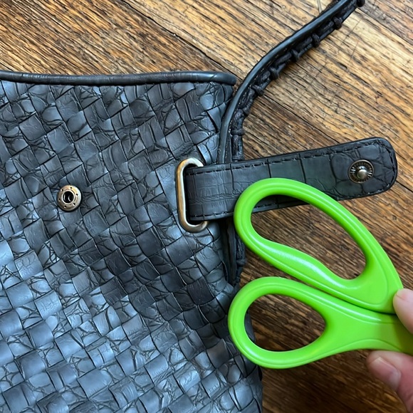 Coldwater Creek shoulder bag textured woven charcoal gray - Picture 7 of 11